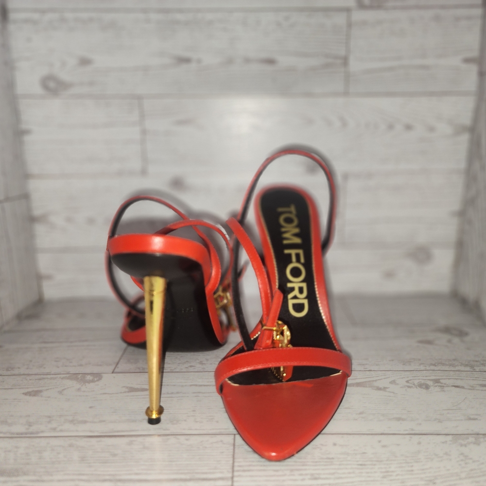 Tom Ford Striking Red and Gold Heels